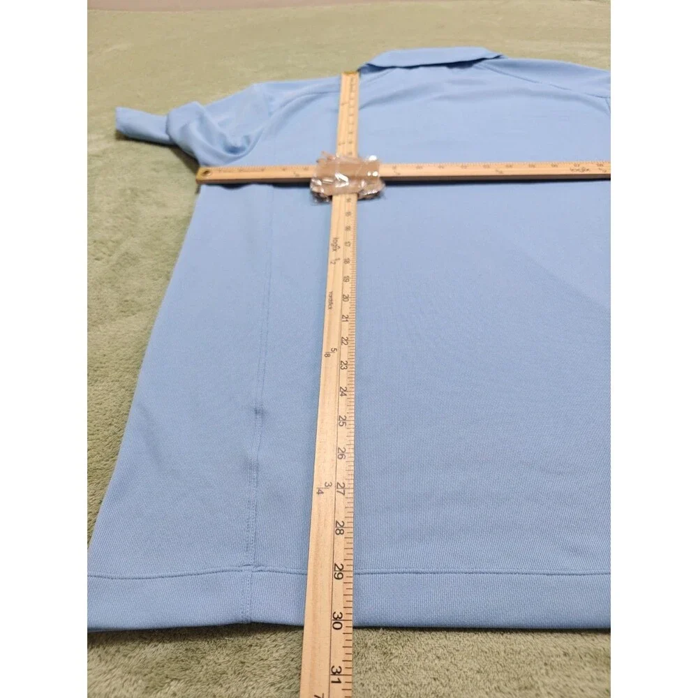 Nike Golf Polo Shirt Mens Sz L Light Blue Short Sleeve Dri-FIT Southwest Greens